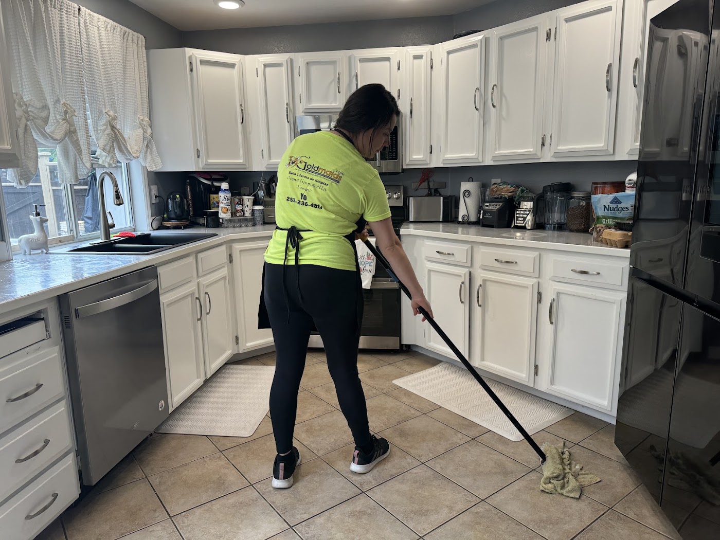 Bright, sunlit modern kitchen, professionally cleaned